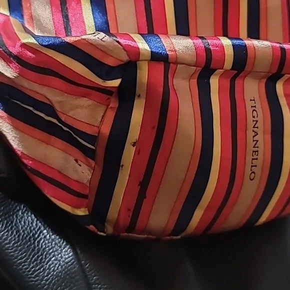 Tignanello Black Leather Bikercore Bohemian Hobo Shoulder Bag Satchel PurseTote - Picture 14 of 16